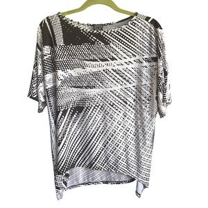 NWT Ciara Sun Woo Abstract Print Short Sleeve‎ Crewneck Top S